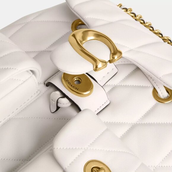 NWT ✅ COACH Tabby Backpack With Pillow Quilting CU076 CHALK ✨ NWTs - Picture 9 of 16